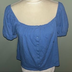 American eagle small shirt blue bottom short sleeve